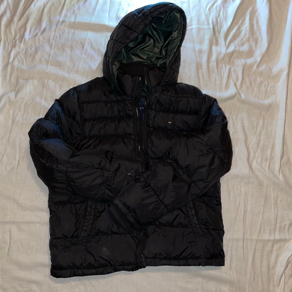 Black Tommy Hilfiger Puffer Jacket